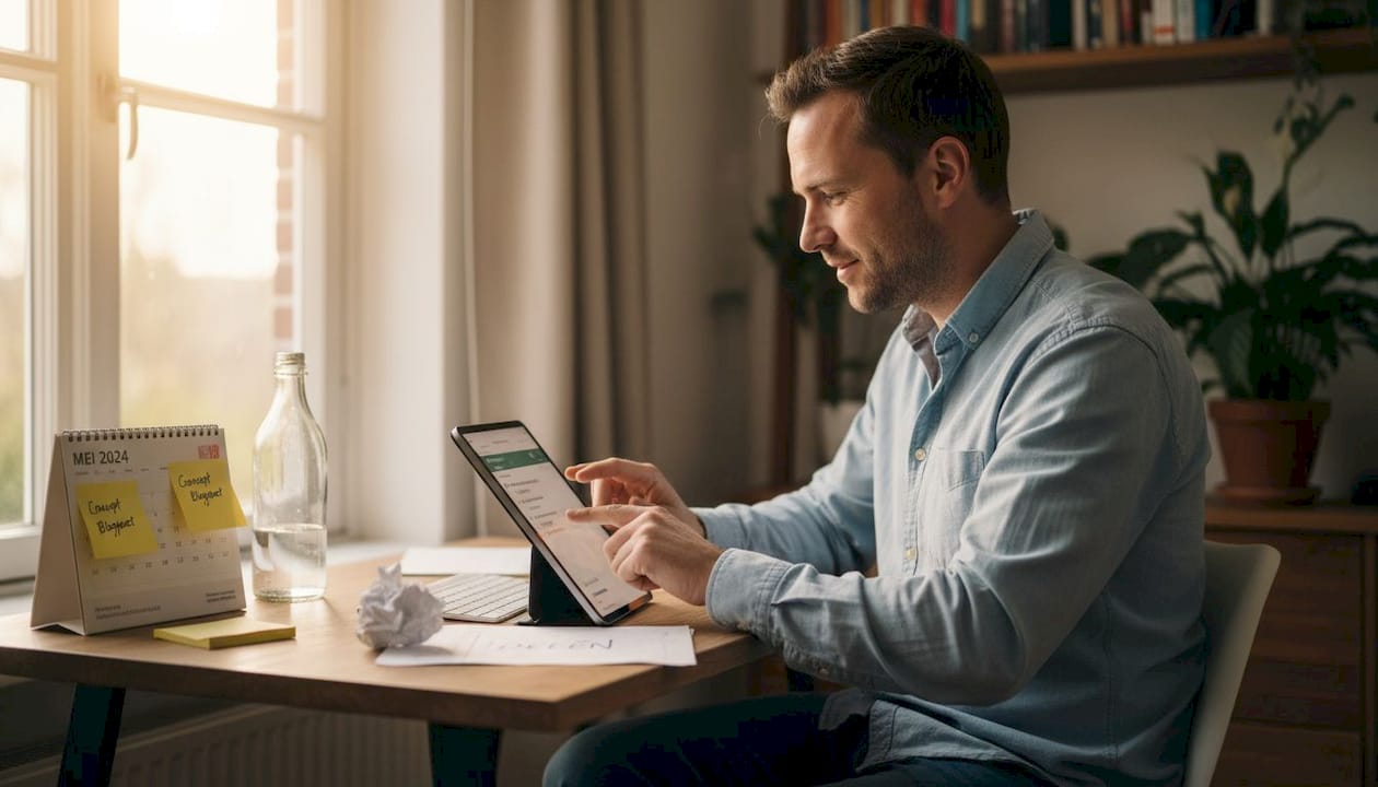 Man die zijn profielinstellingen op een datingapp aanpast