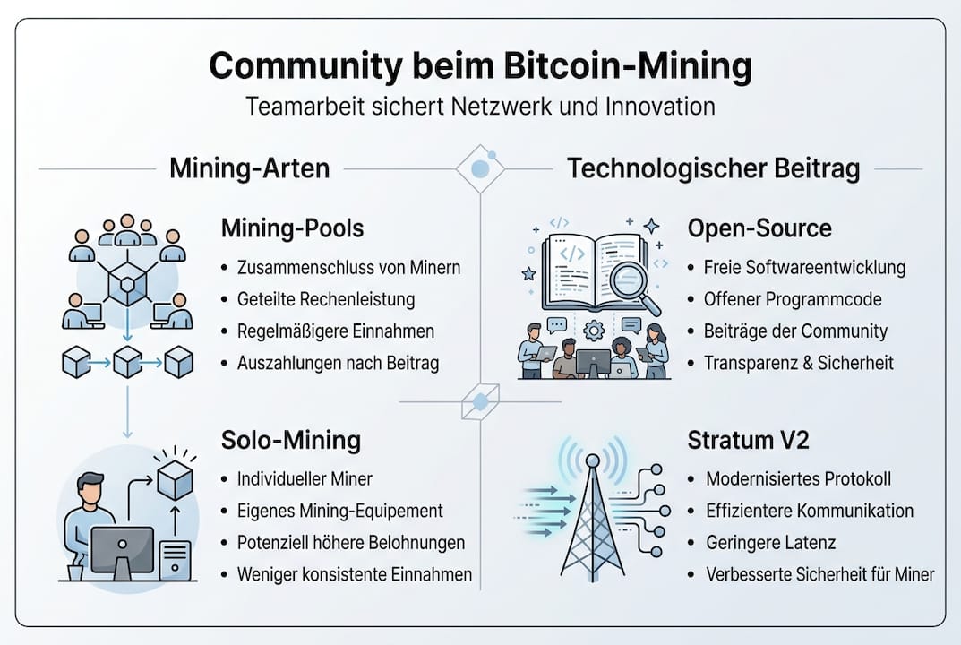 Infografik: Die wichtigsten Rollen in der Bitcoin-Mining-Community