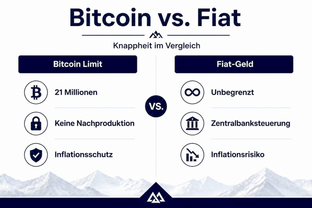Infografik: Bitcoin vs. klassische Währungen