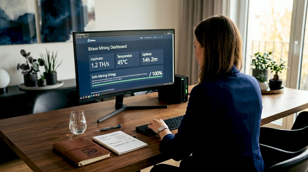 Bitaxe Dashboard direkt im eigenen Home-Office nutzen