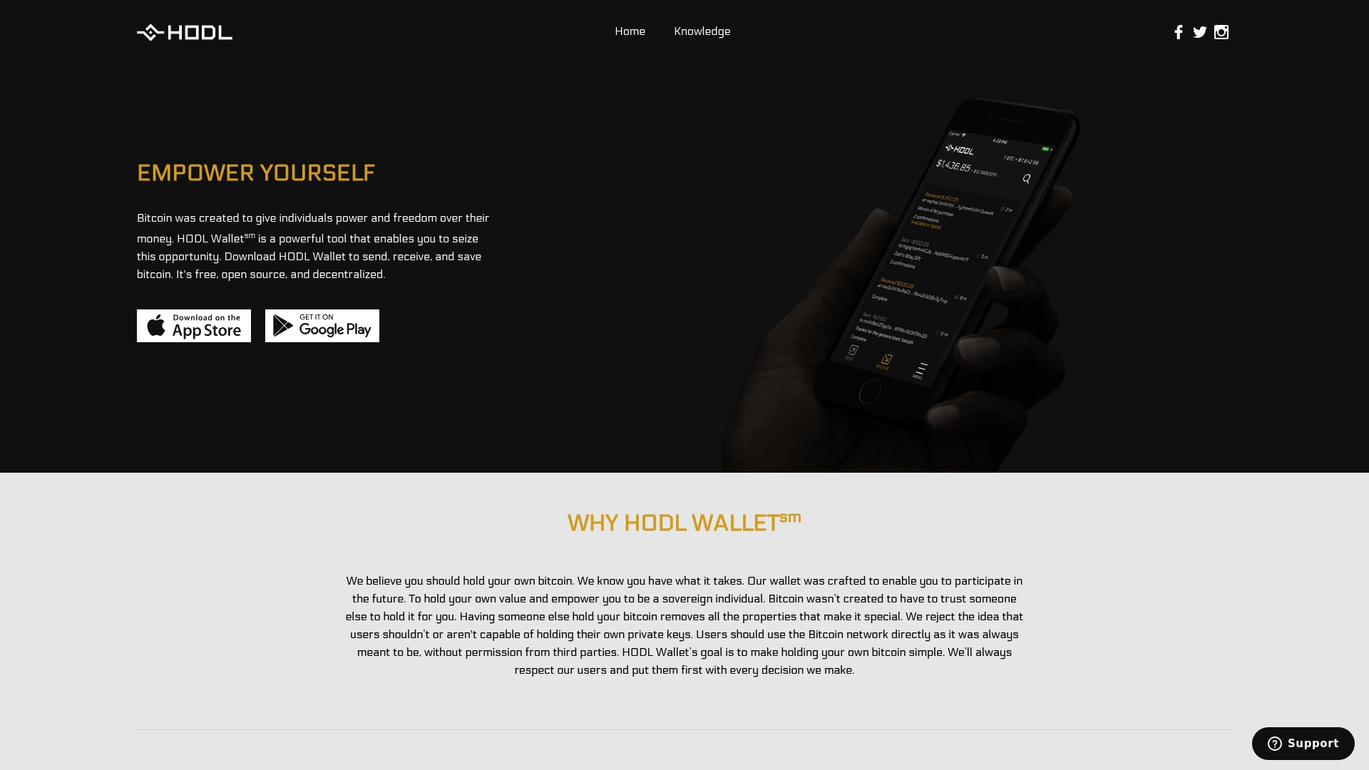 HODL Wallet Open-Source Bitcoin-Smartphone-Wallet auf einem Mobilgerät
