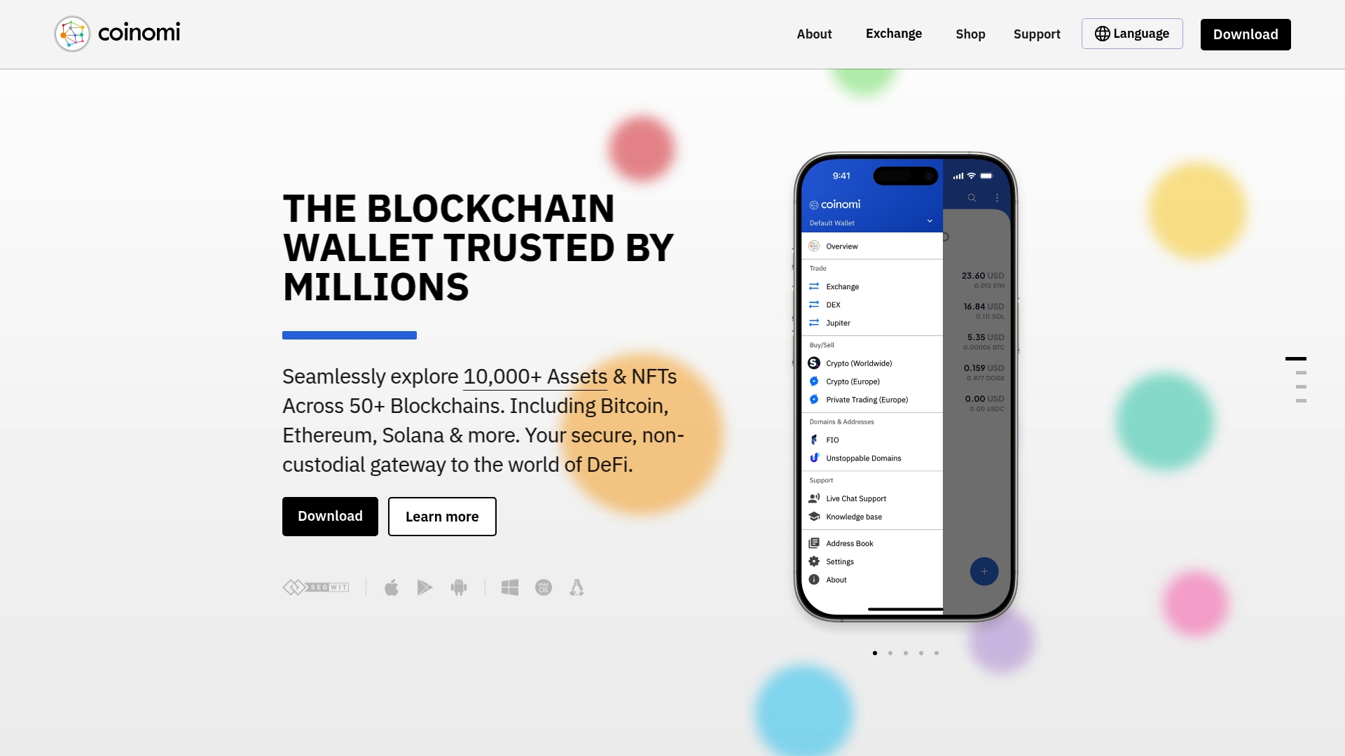 Coinomi Wallet mit Unterstützung für 10.000 Tokens und 50 Blockchains