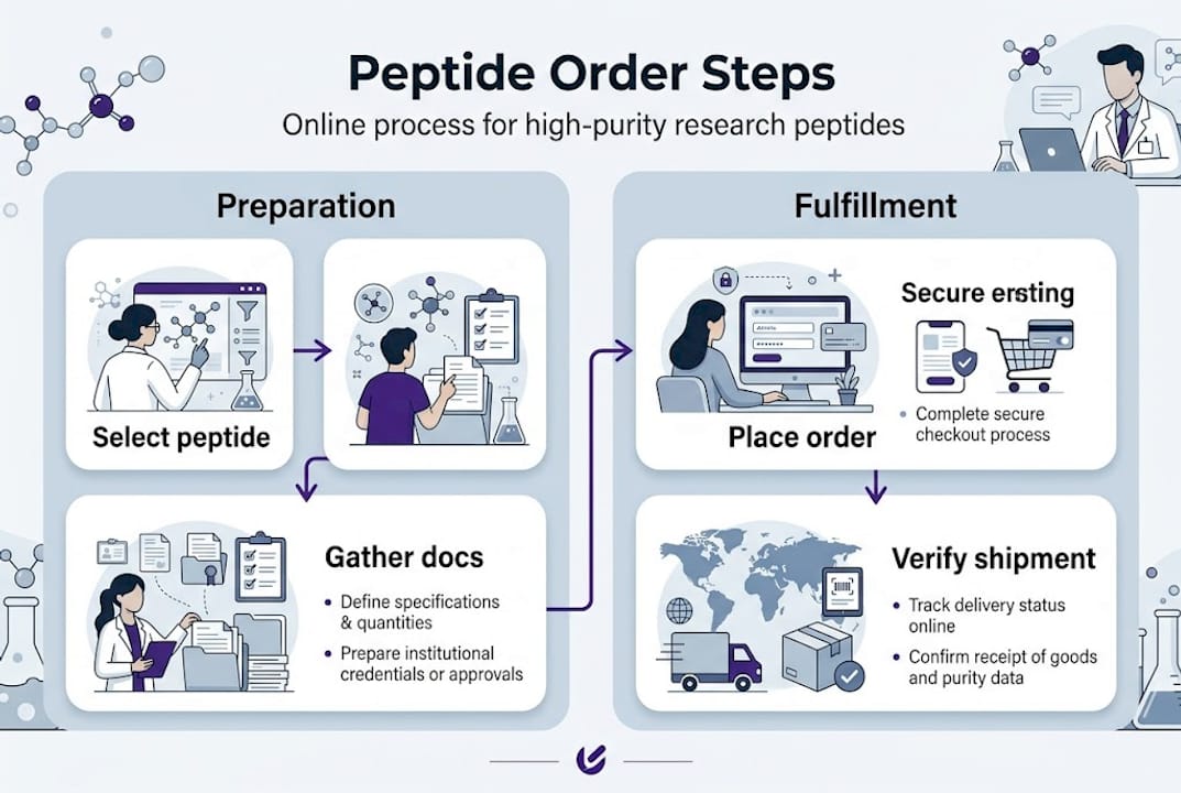 Infographic peptide ordering step summary