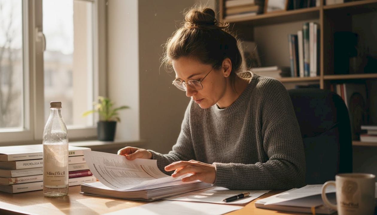 Psycholog analizuje efekty przeprowadzonej terapii