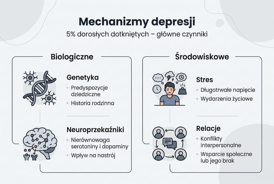 Przegląd biologicznych i środowiskowych uwarunkowań depresji