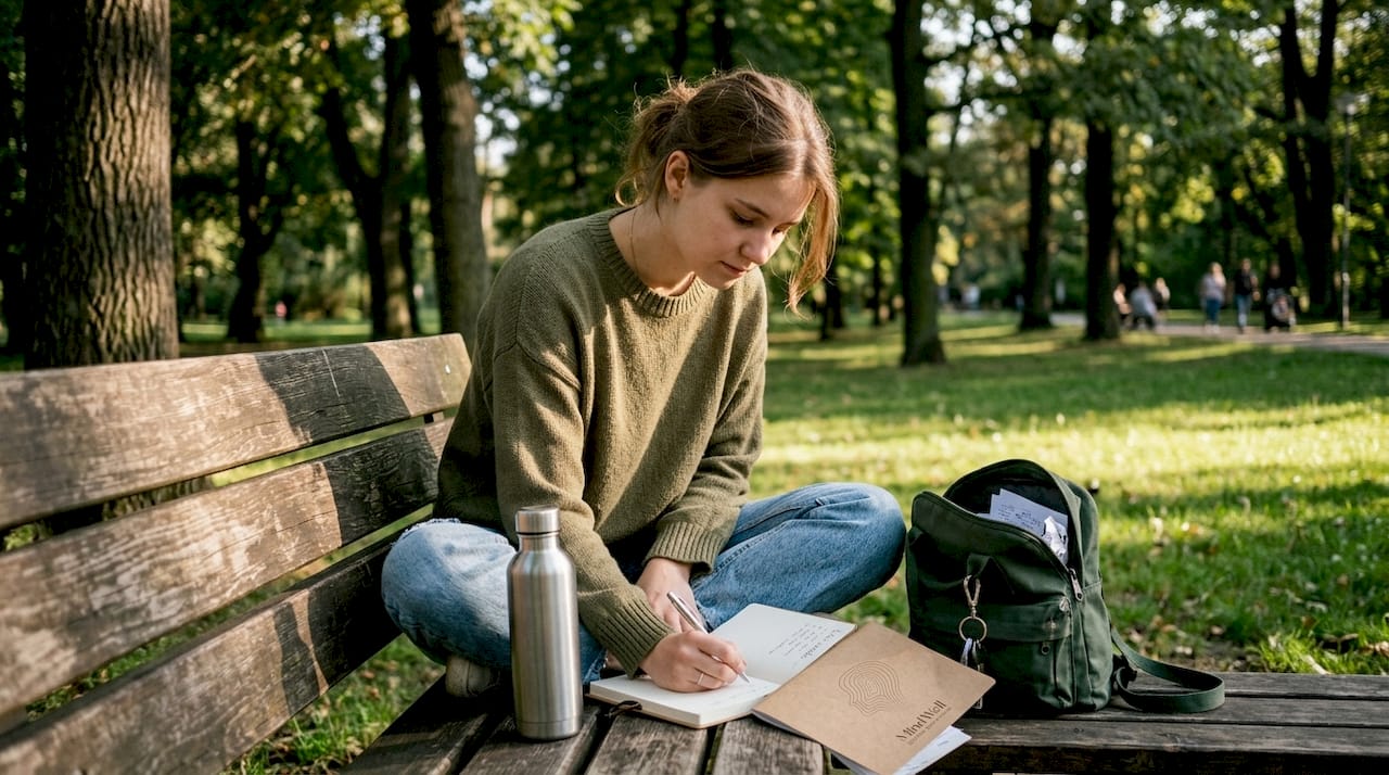 Kobieta korzysta z różnych technik relaksacyjnych, dostosowując je do swoich potrzeb.