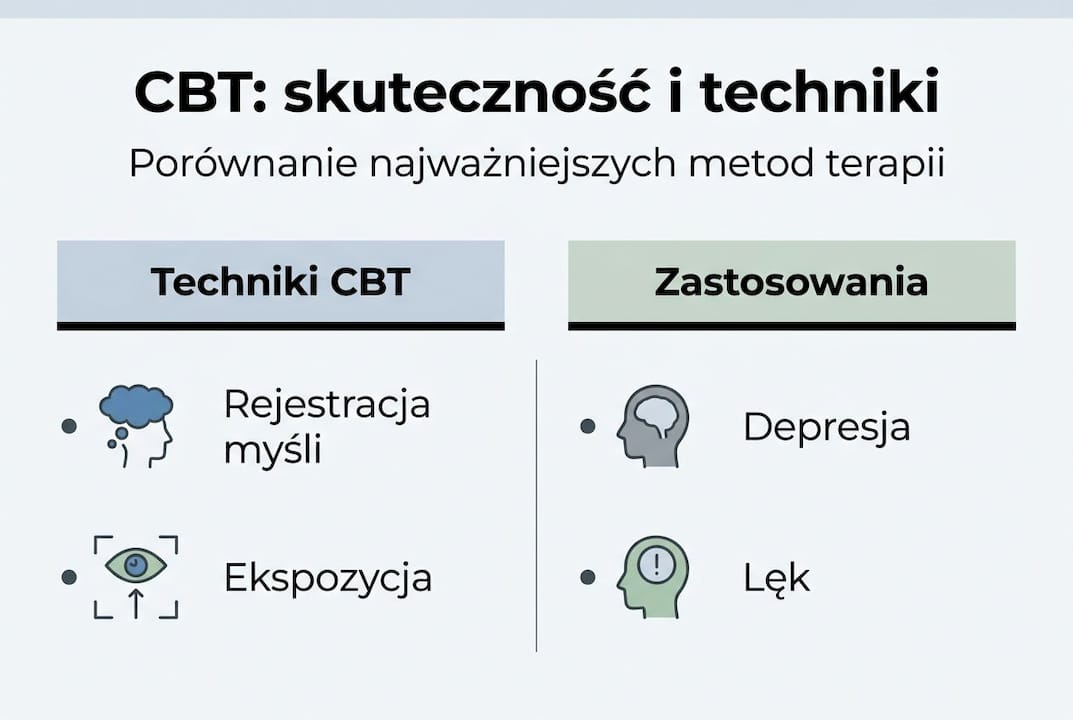 Infografika: praktyczne techniki i zastosowania terapii poznawczo-behawioralnej