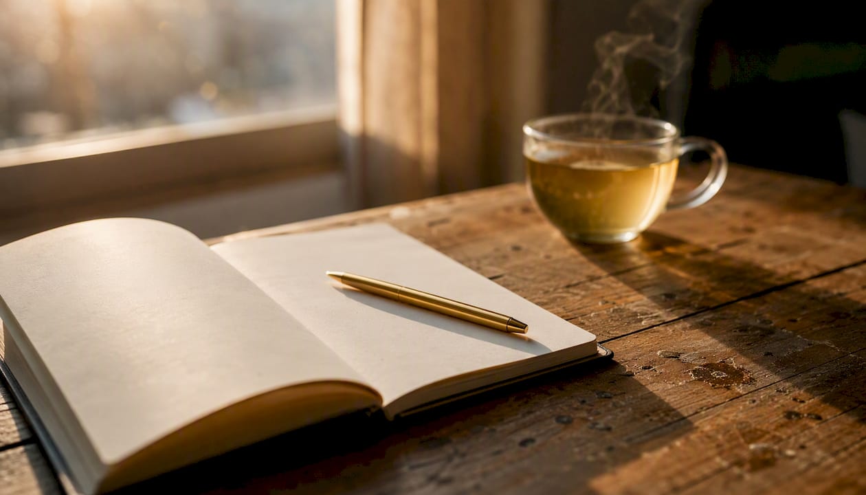 Czysty notes i długopis czekają, by zapisać nowe pomysły.