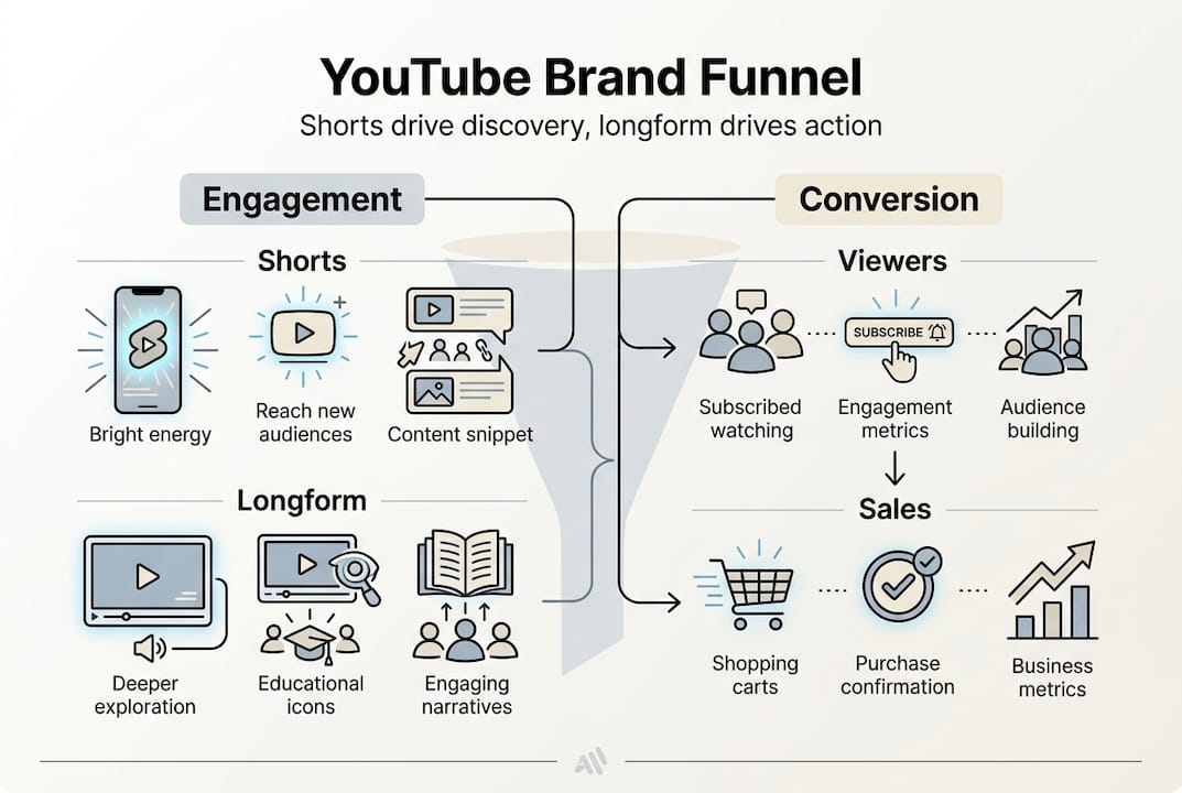Infographic showing YouTube brand funnel stages
