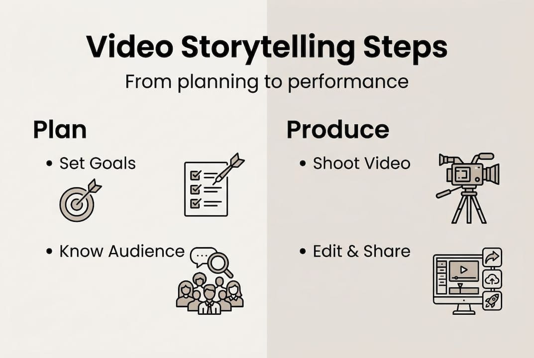 Infographic outlining video storytelling process