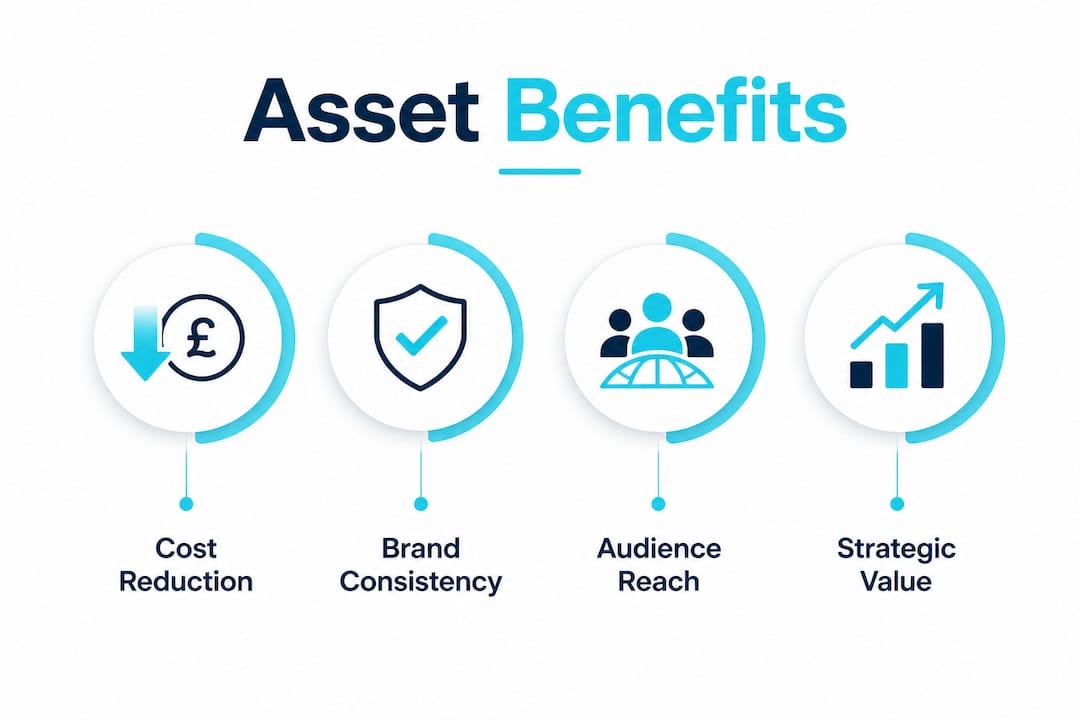 Infographic illustrating key benefits of long-term media assets