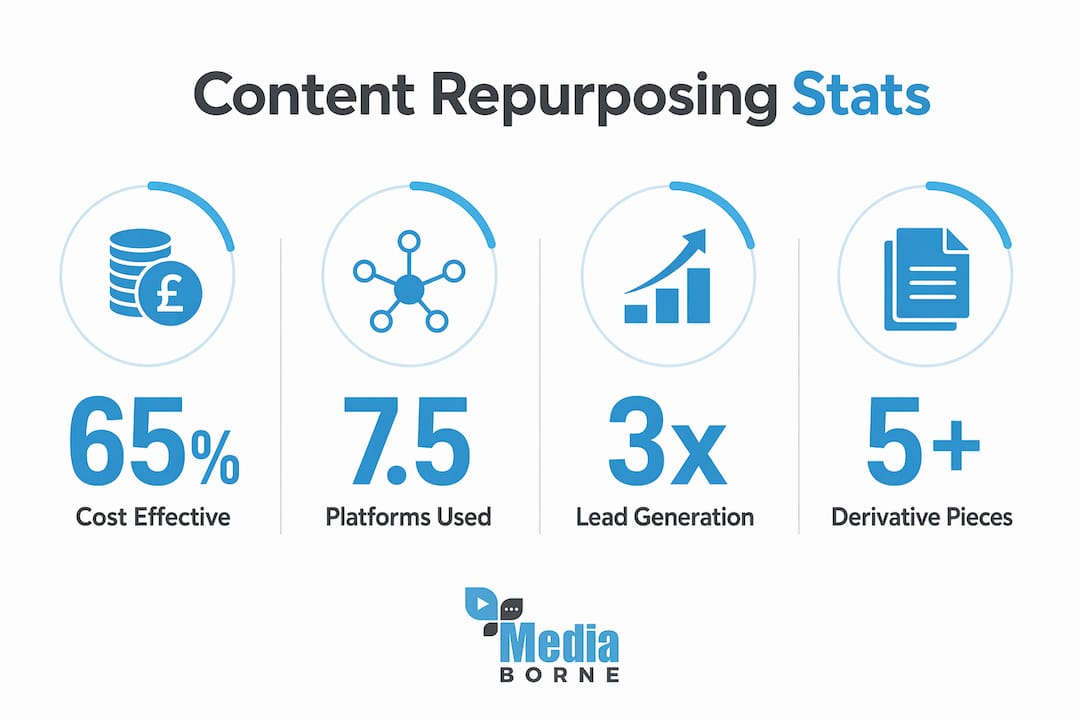 Infographic illustrating key content repurposing statistics