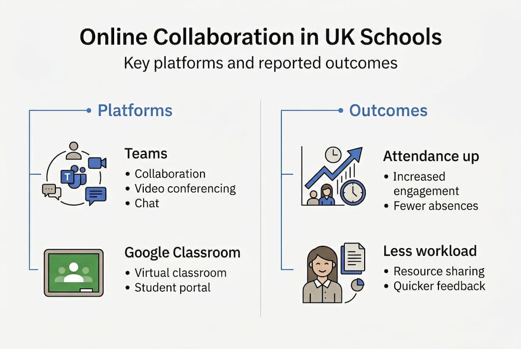 Infographic: platforms and outcomes of school collaboration