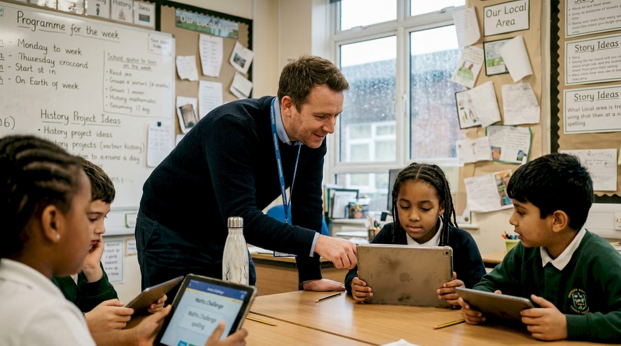 Teacher introduces new classroom technology tools