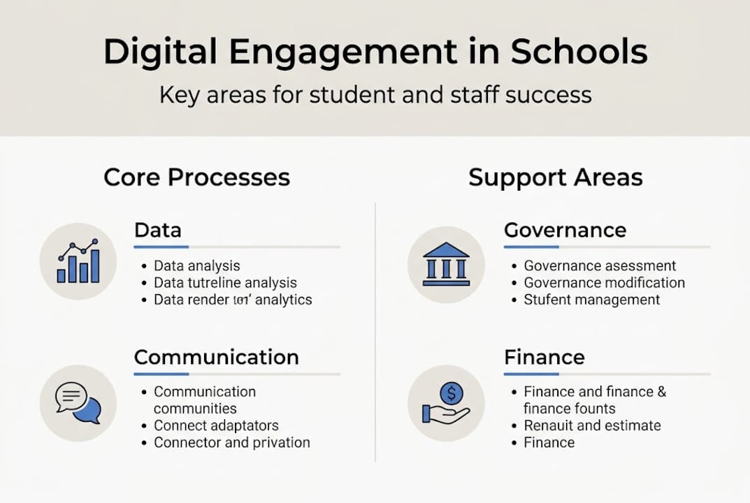 Infographic summarizing key digital engagement areas