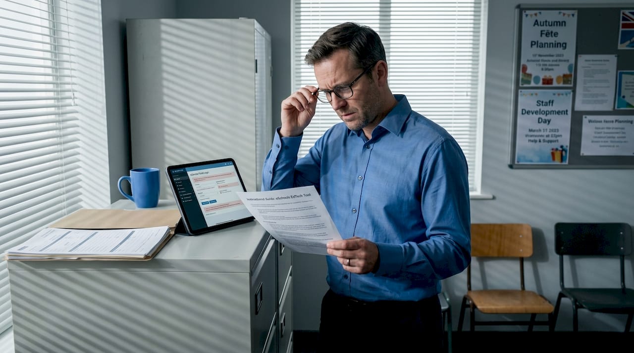 Teacher struggling with new technology