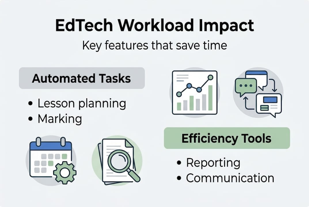 Infographic showing EdTech saving teacher time