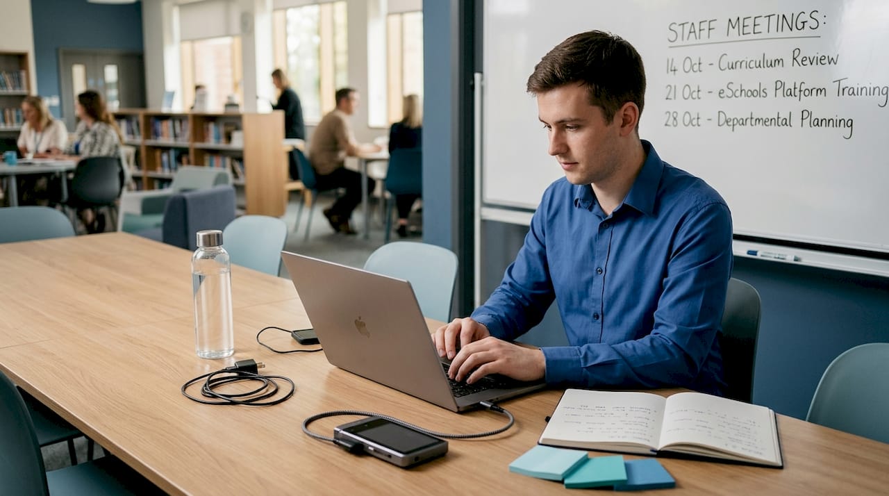 IT staff running accessibility test on laptop