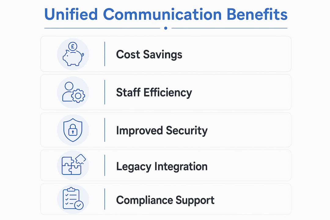 Infographic of unified communication benefits for schools