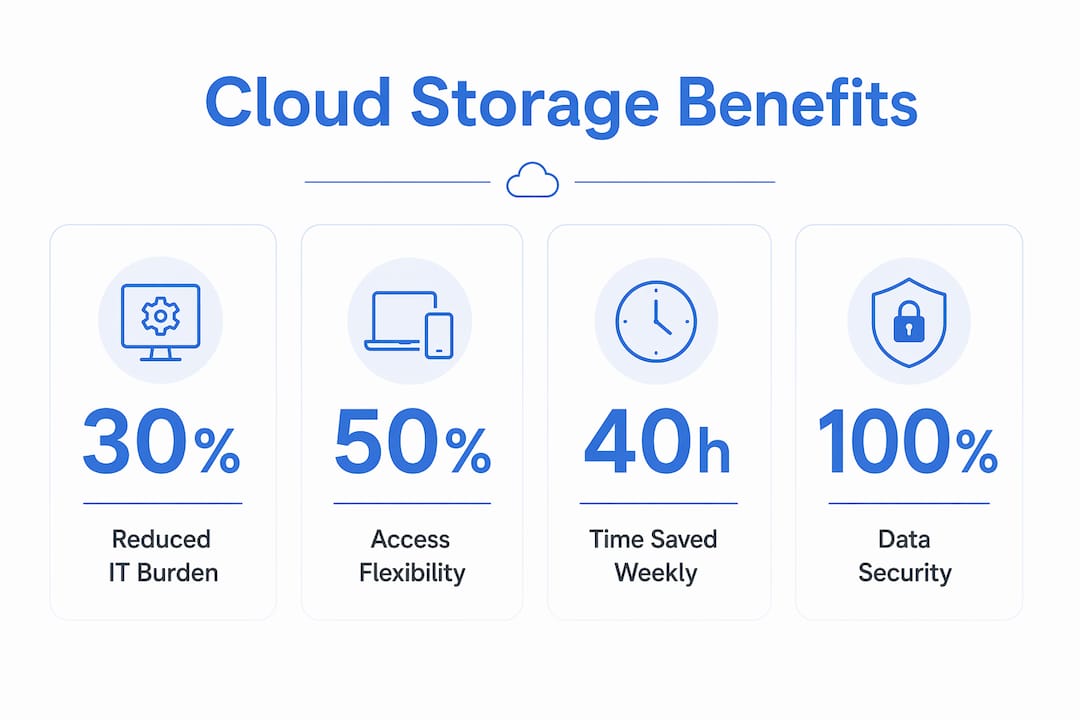 Infographic showing cloud storage educational benefits