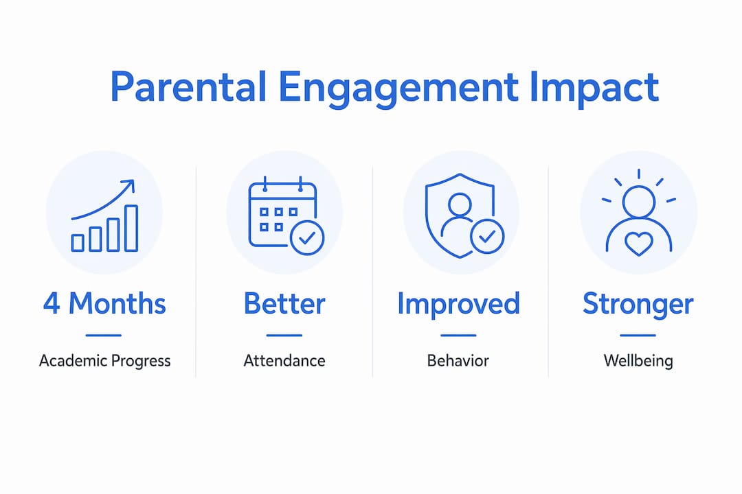 Infographic showing key impacts of parental engagement
