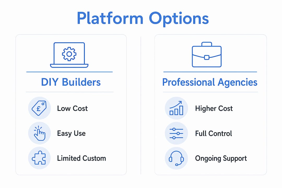Infographic comparing school website platform options