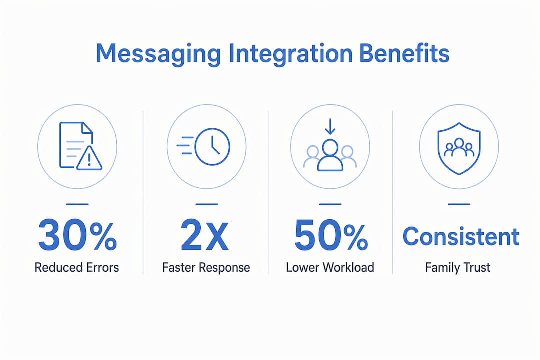 Infographic showing key benefits of school messaging integration