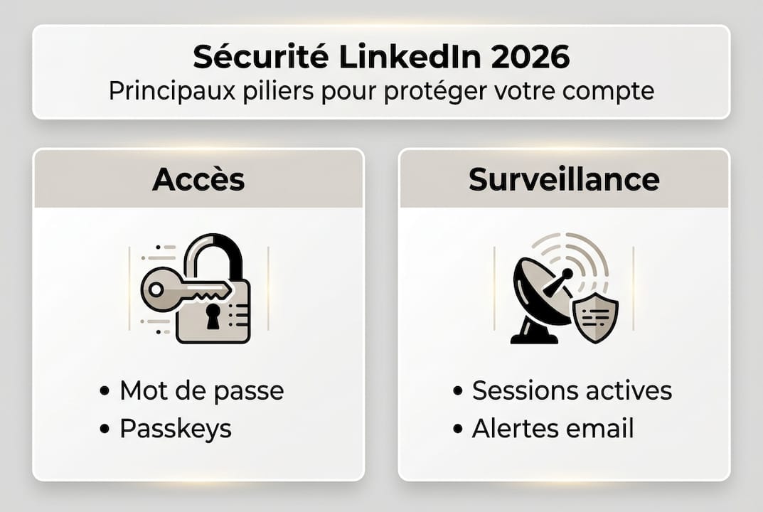 Infographie : les quatre fondamentaux pour assurer votre sécurité sur LinkedIn