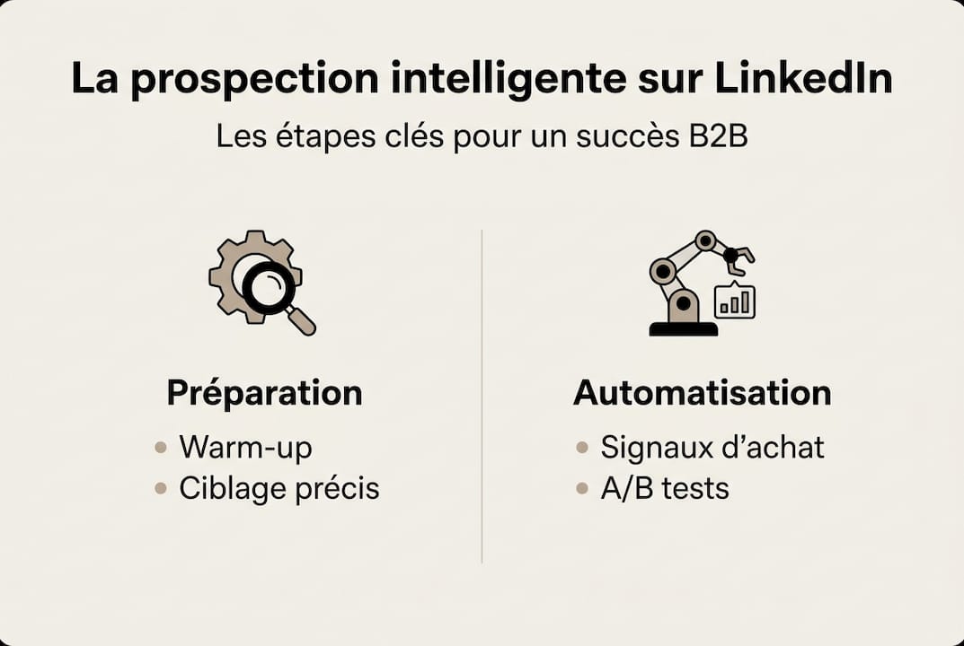 Infographie : les étapes incontournables pour réussir sa prospection sur LinkedIn