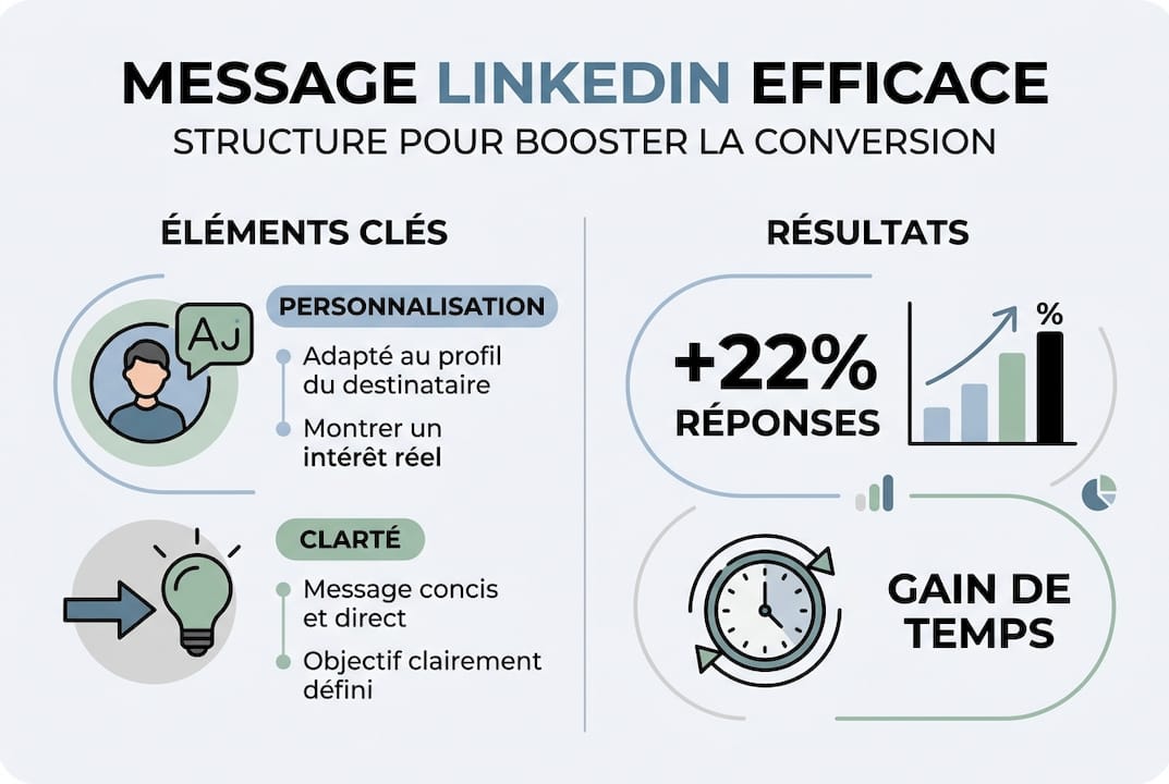 Infographie : comment structurer un message LinkedIn percutant