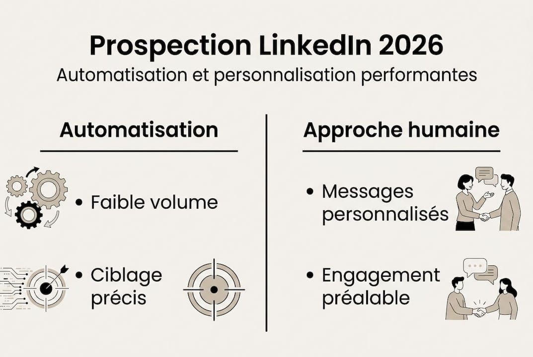 Infographie : comment allier automatisation et approche humaine dans la prospection sur LinkedIn