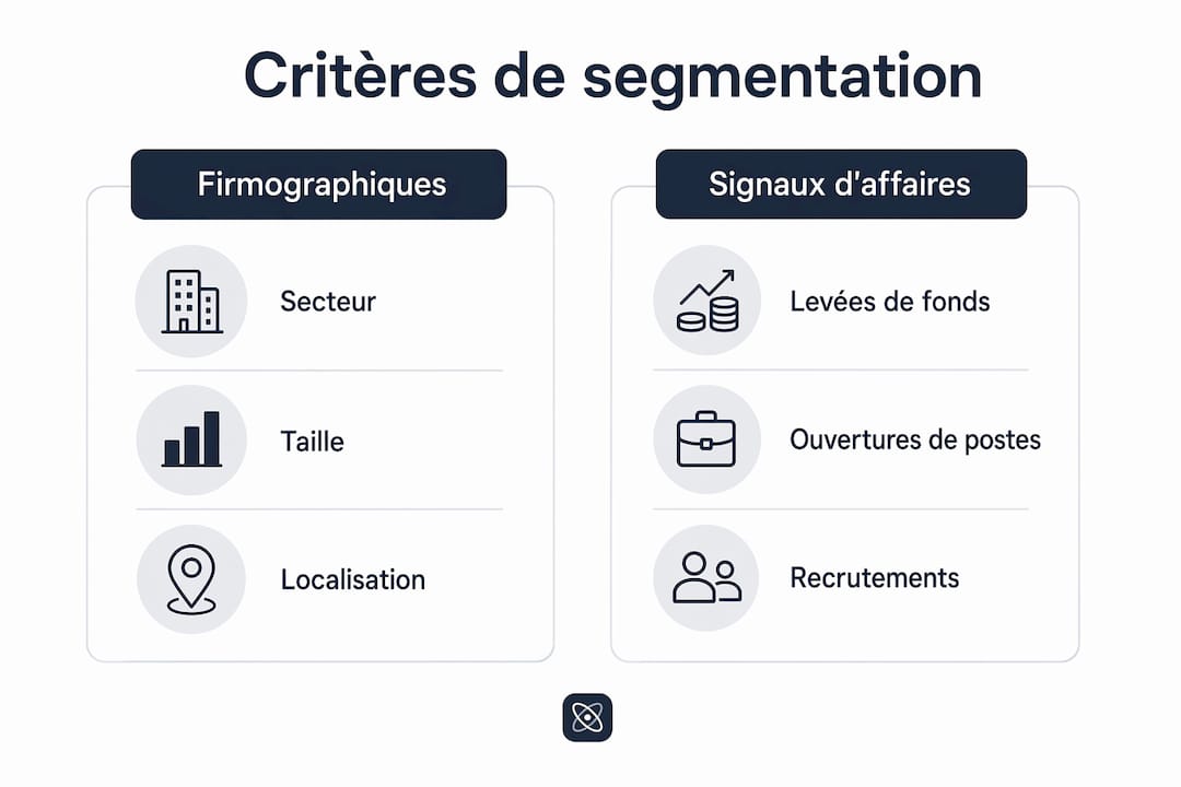 Infographie : panorama des différents critères de segmentation en B2B