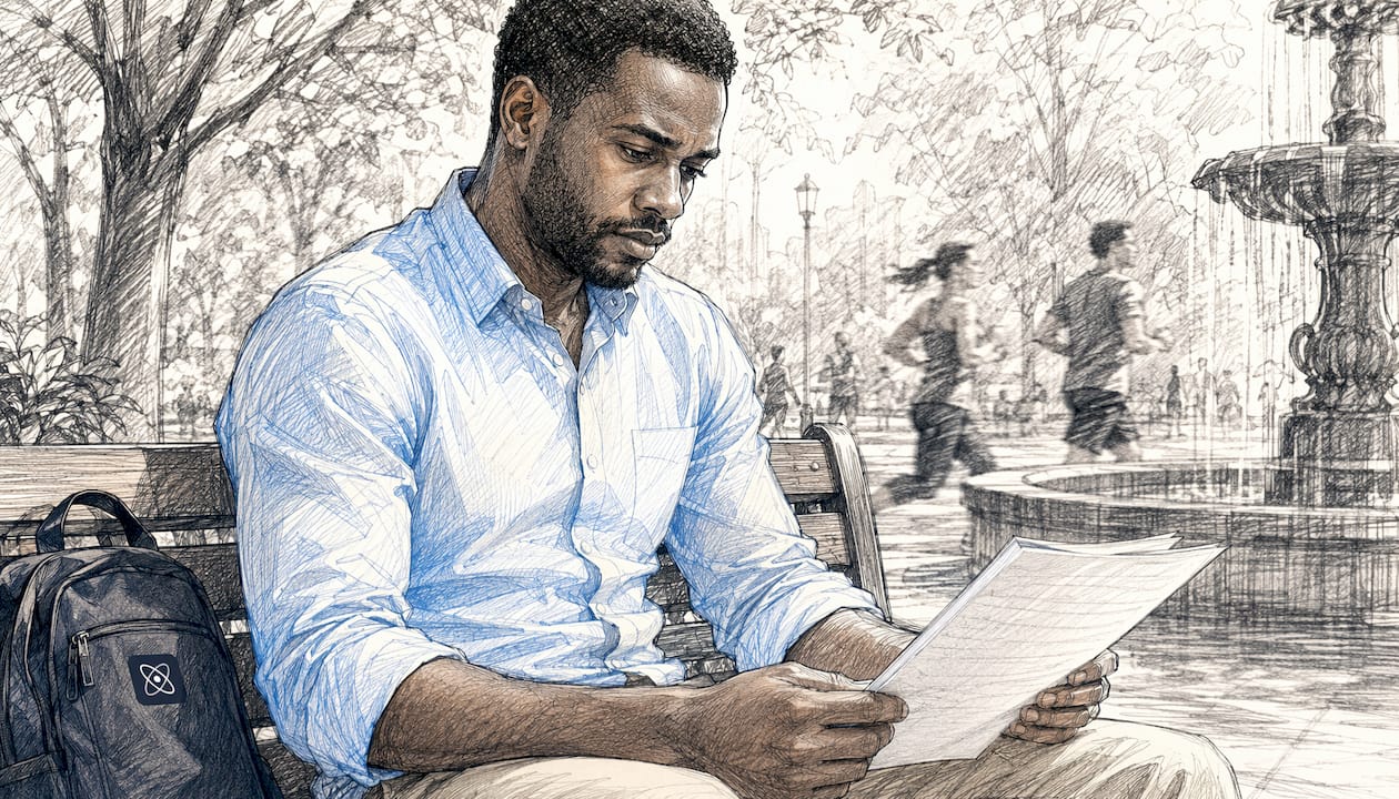 Un homme consulte son smartphone à la recherche de notifications LinkedIn.