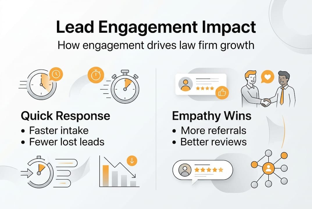 Infographic showing law firm engagement benefits