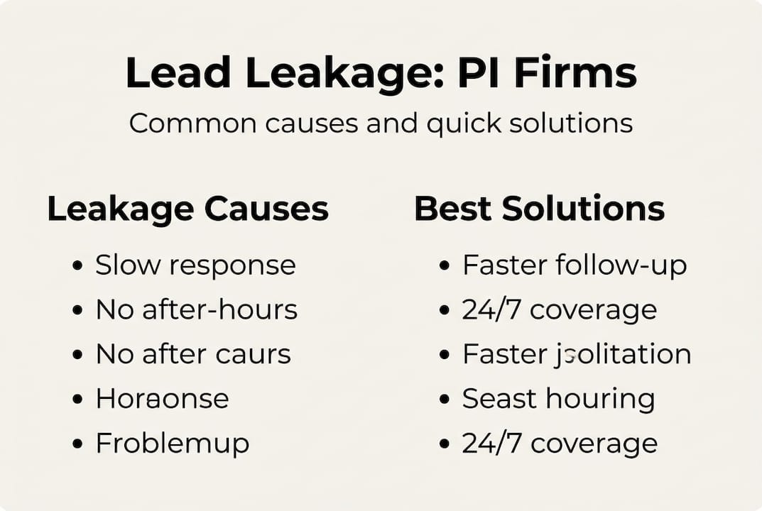 Infographic showing lead leakage causes and solutions