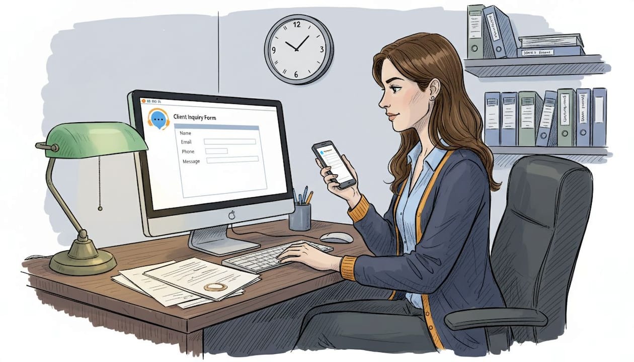 Paralegal manages after-hours client inquiry