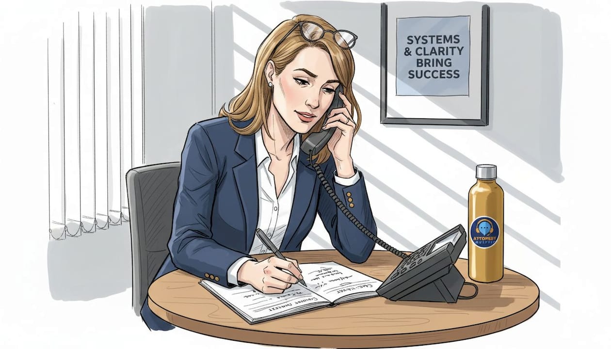 Empathetic intake specialist listening to client call