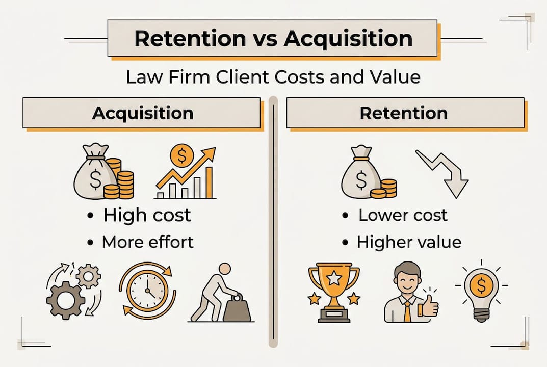 Infographic comparing retention and acquisition