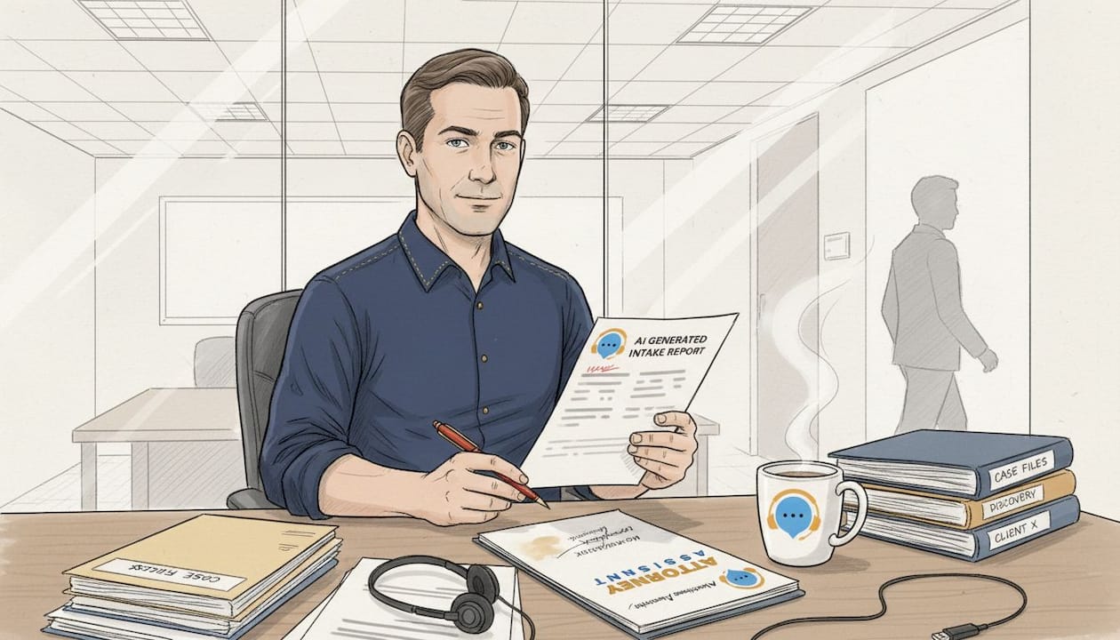Attorney reviews AI-generated intake report