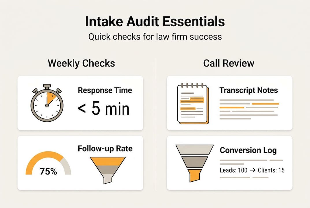 Infographic of intake audit checklist items
