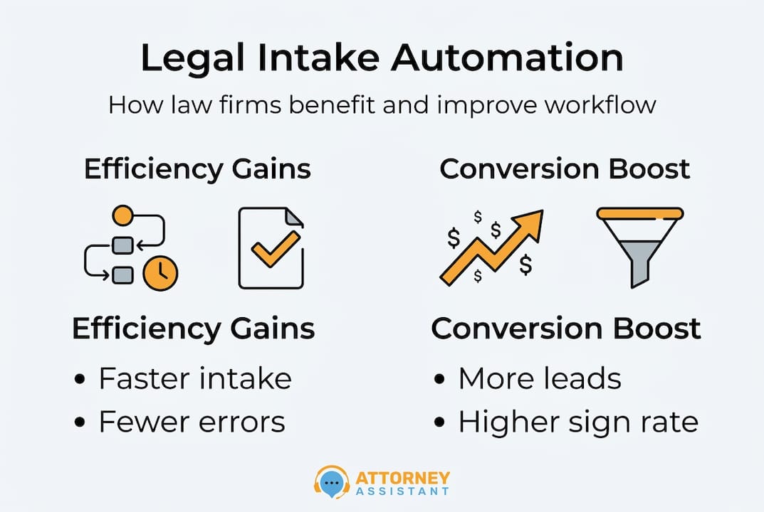 Infographic of legal intake automation benefits
