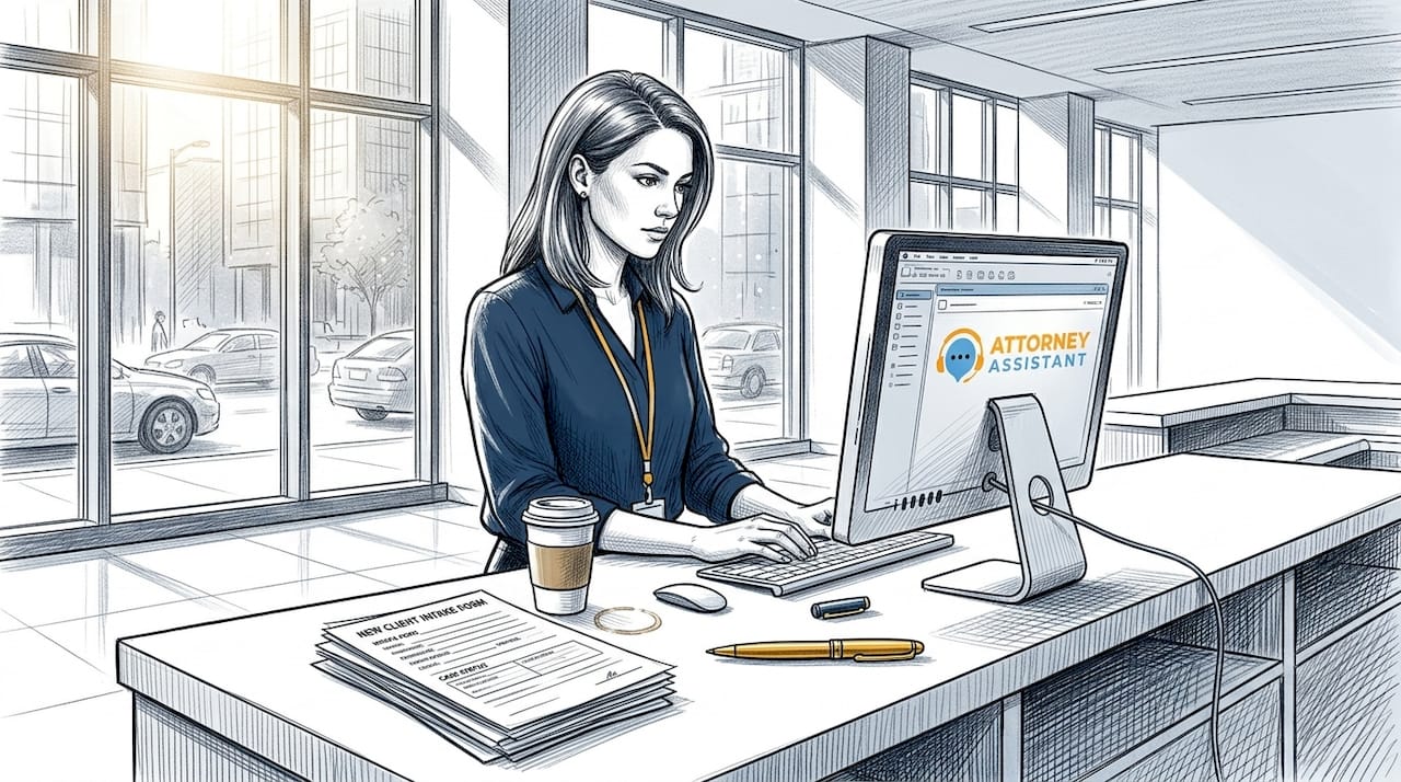 Paralegal working on law firm intake