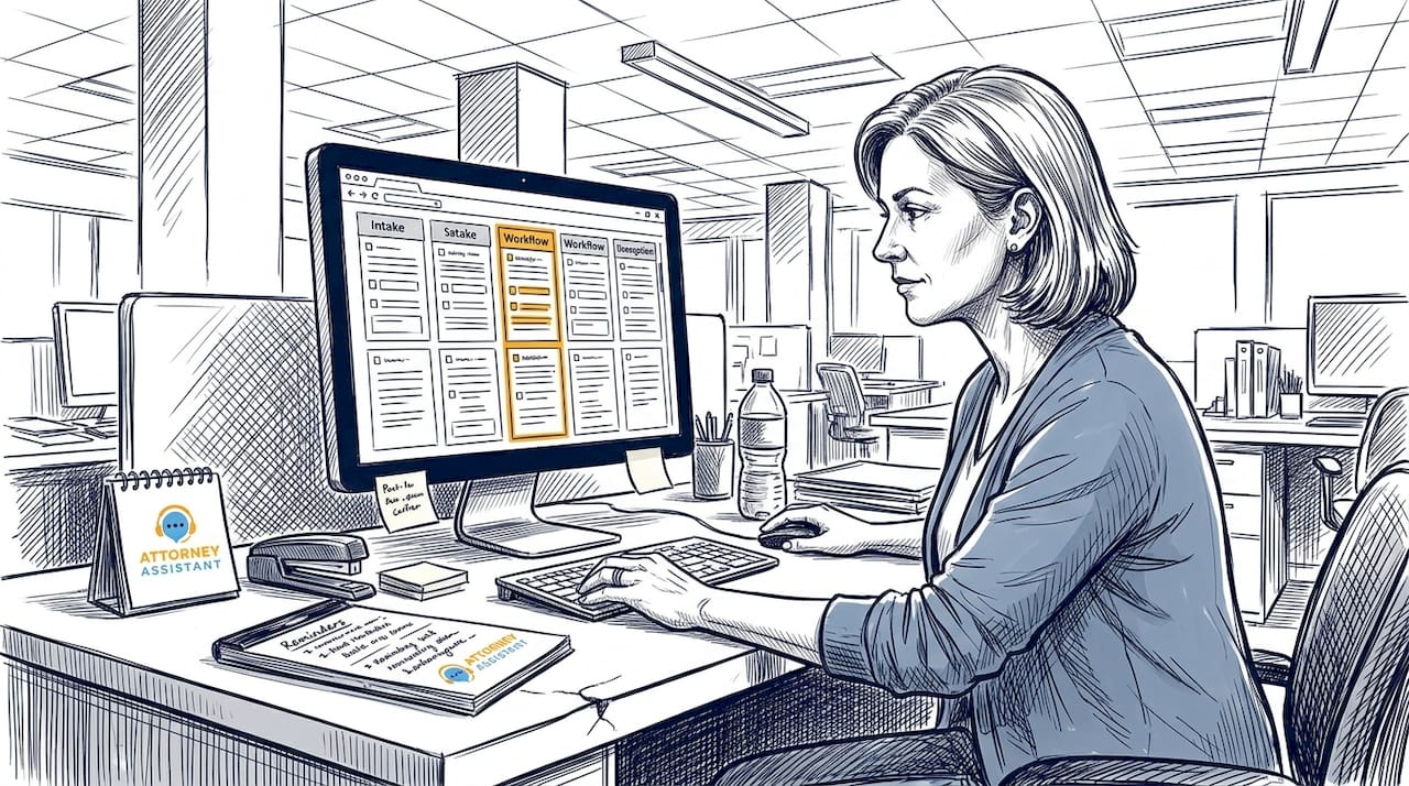 Paralegal reviewing intake documents