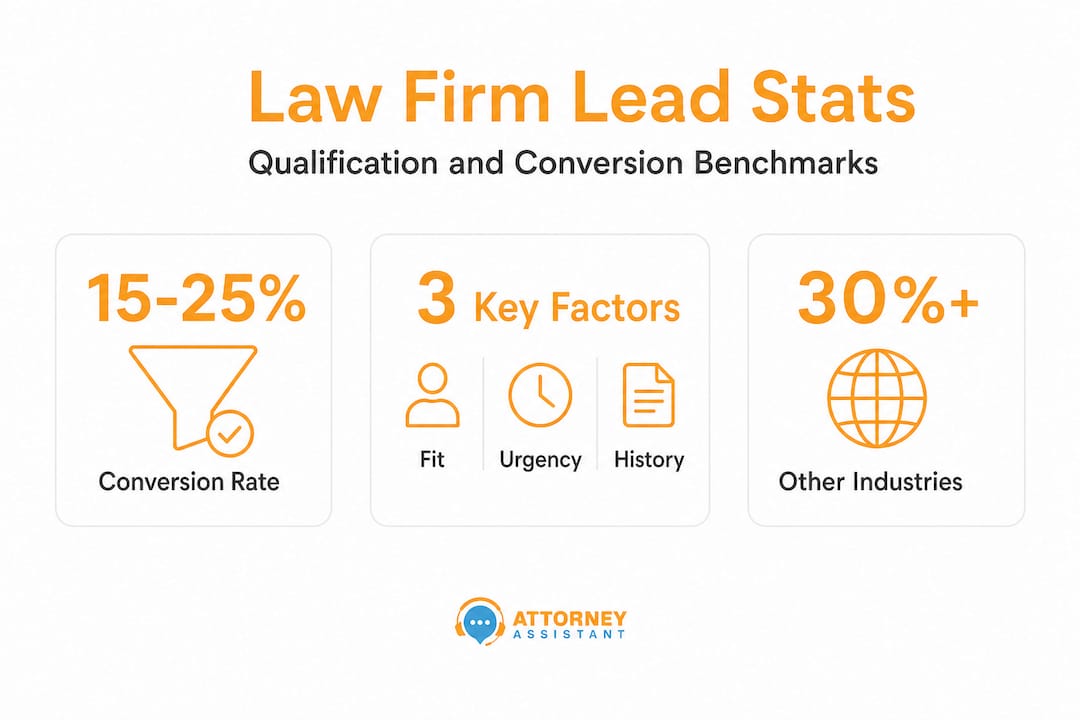Three legal lead qualification benchmark statistics