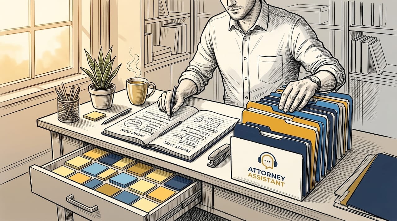 Admin assistant sorting law firm case files