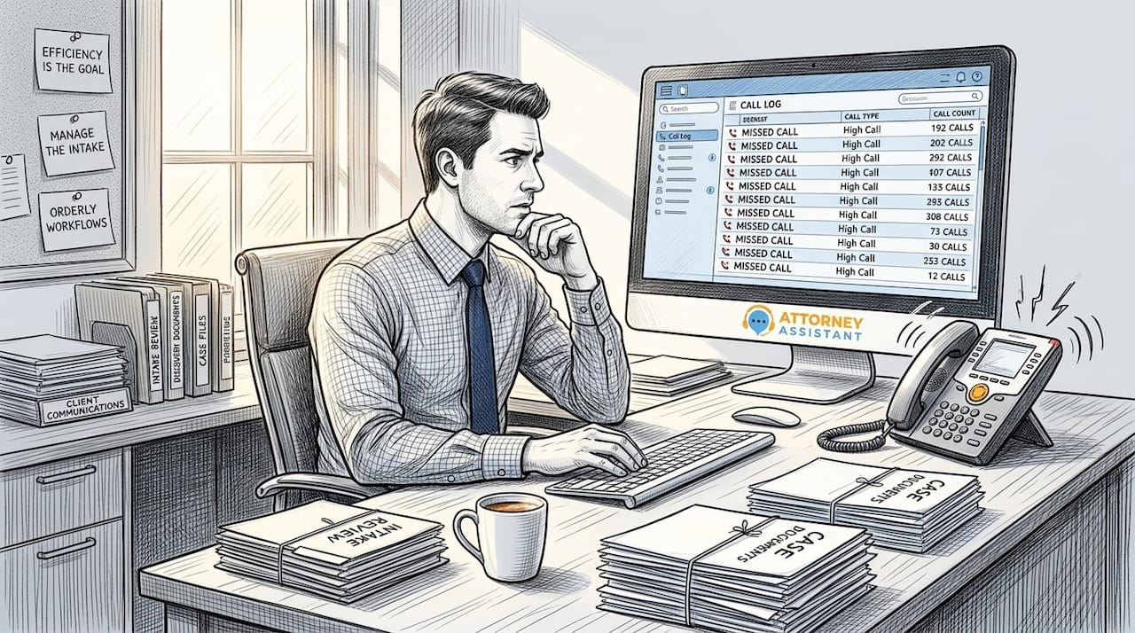 Paralegal noticing several missed office calls