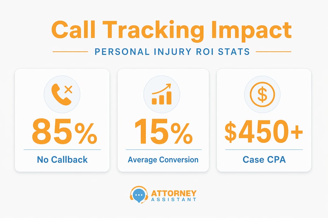 Infographic showing call tracking and ROI statistics