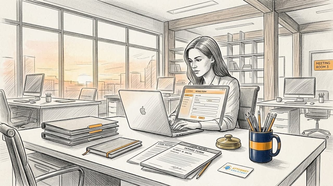 Paralegal processes digital client intake forms