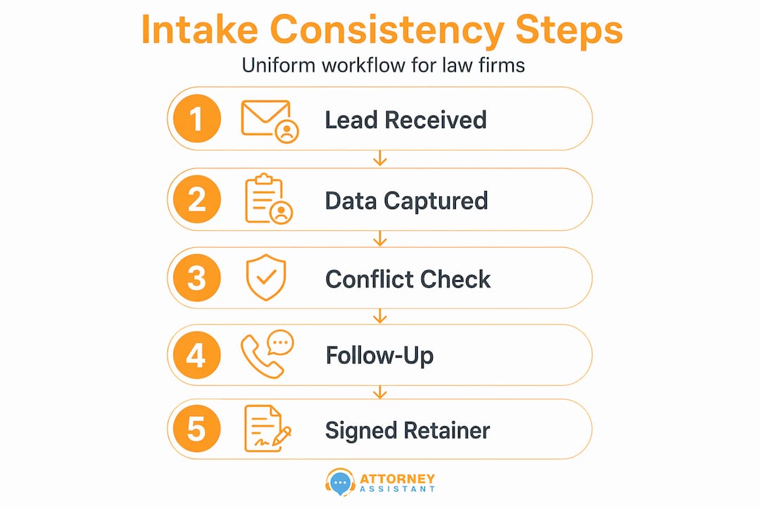 Infographic showing steps for intake consistency