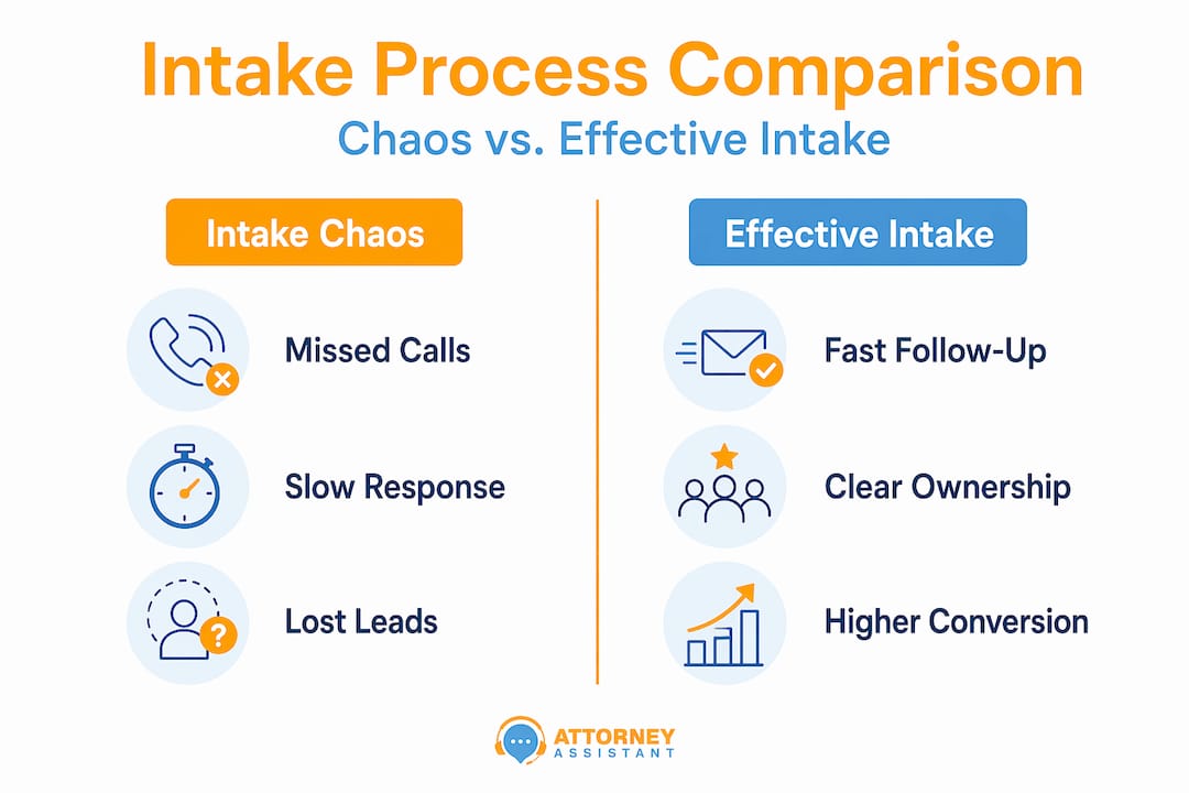 Infographic showing chaotic vs. effective intake